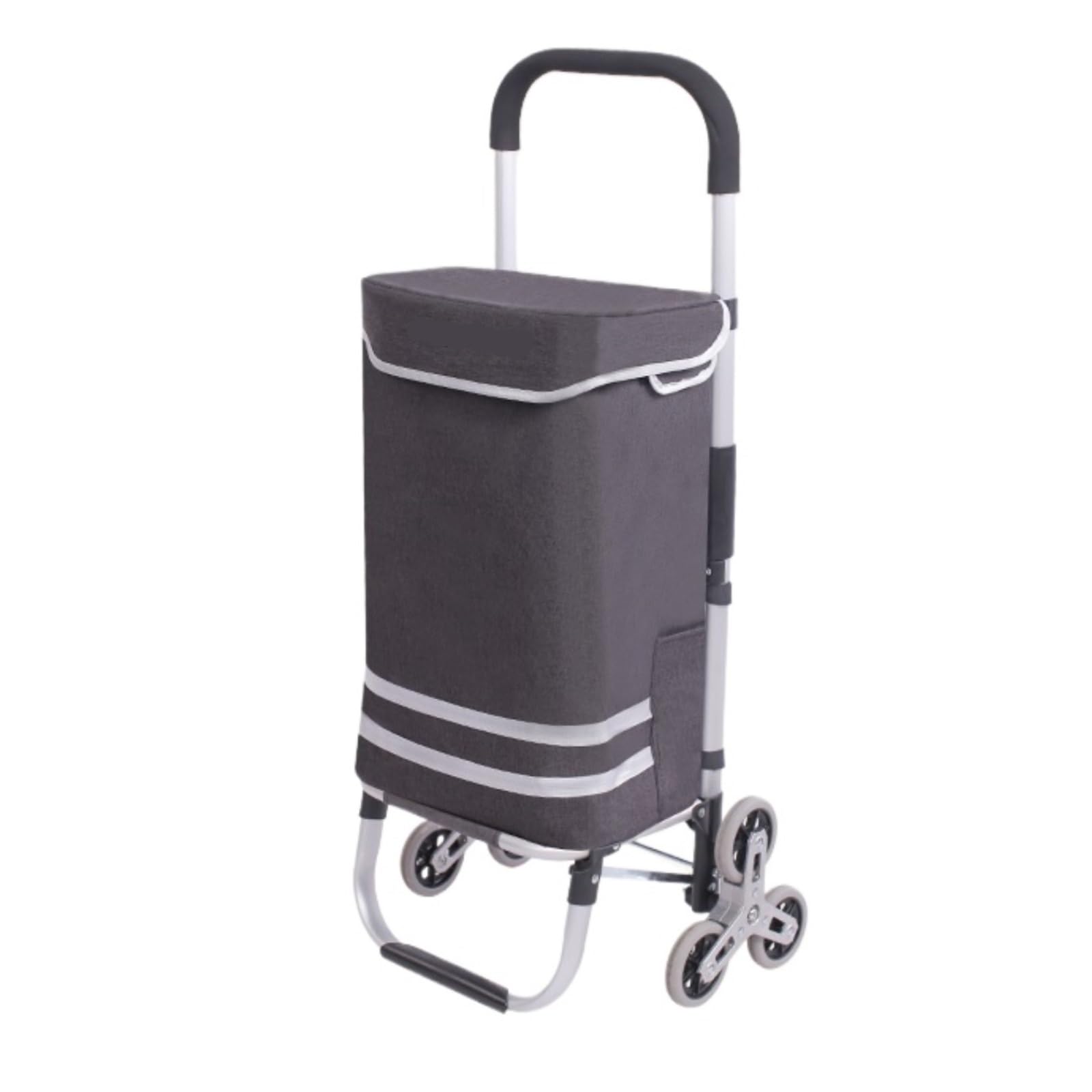 Carrello della spesa pieghevole con cestino rimovibile – Carrello portatile a sei ruote per un facile trasporto, ideale per la spesa e l'uso all'aperto