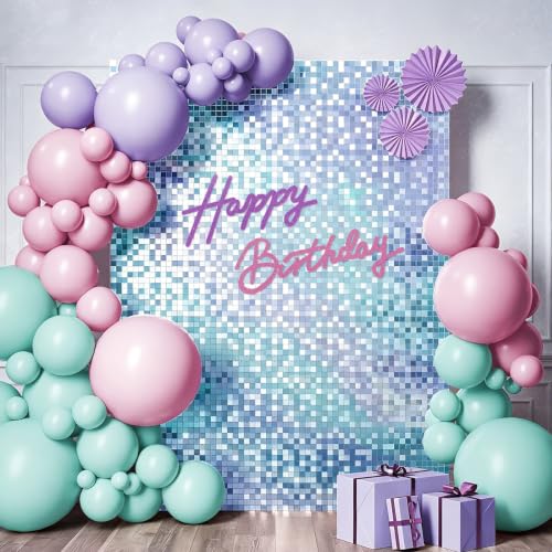 Image of TONIFUL Happy Birthday Sign for Backdrop - Glitter Pink Purple Felt Banner - Includes Dot Glue - Perfect for Birthday Party Backdrop,Wall Decr,Balloon Arch,Photo Background