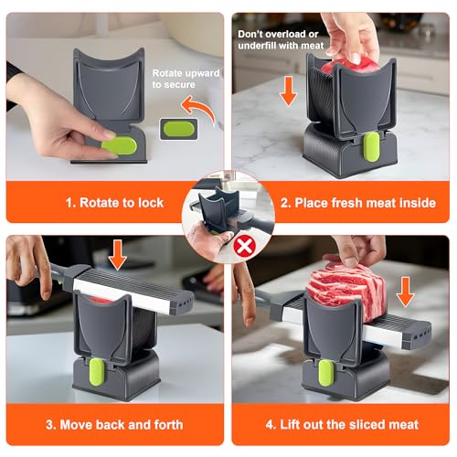 Manual Fresh Meat Slicer – Adjustable Thickness 2mm & 4mm Stainless Steel Cutter for Beef, Pork, Mutton, BBQ, and Hot Pot – 17-in-1 Home Food Slicer Set for Shredding & Slicing by VegiTechs - Image 6