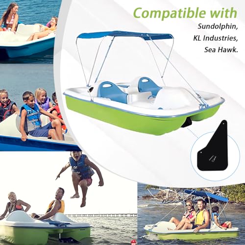 XTPTFABS Paddle Boat Pedalboat Rudder Kit Compatible with 3, 4, 5 and 5 Slider Pedalboats,KL Industries, Sea Hawk-Suitable for Various Foot Boards(1pcs Pedalboat Rudder Kit with Stainless Hardware)