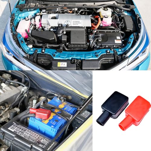 CLKE 4 STK Batteriepolabdeckung Gummi Batterie Polabdeckung Positiv Negativ Batteriepol Abdeckungen Polabdeckungen Batterie Auto, Isolierung Autobatterie Polabdeckung für Autos, E-Bikes, Lkws