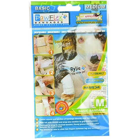 Pawflex Bandages Basic Bandages for Pets (2 Standard, 2 Wide) Medium Cover