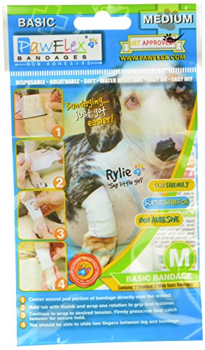 Pawflex Bandages Basic Bandages for Pets (2 Standard, 2 Wide) Medium