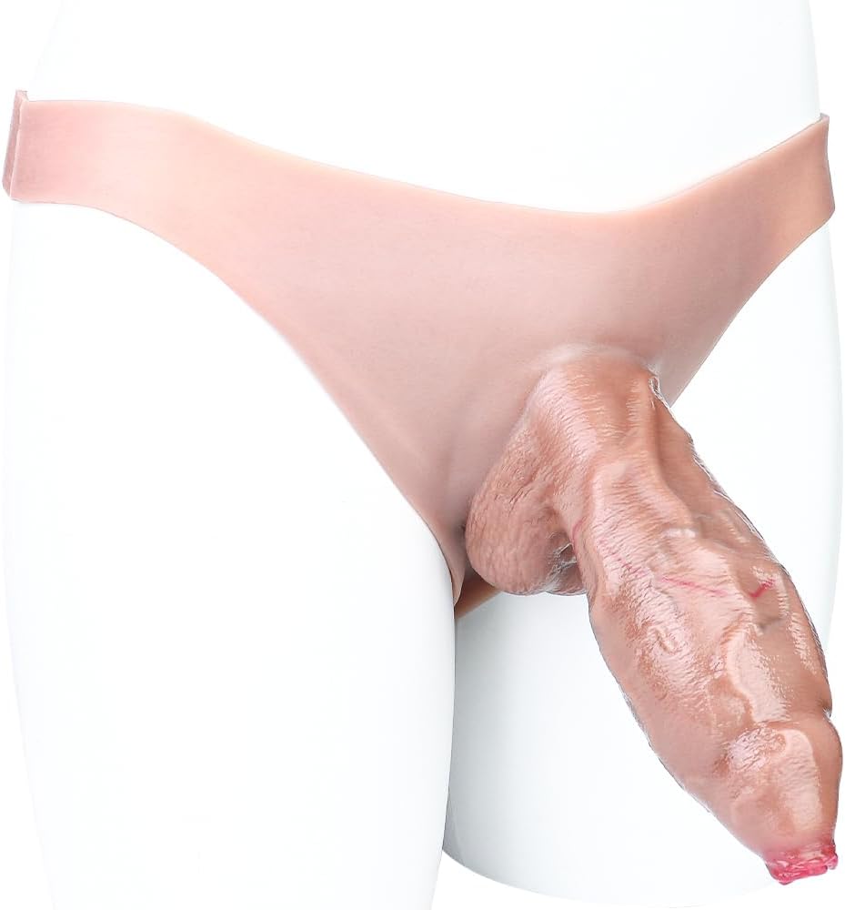 Silicone Wearable Strap-On Dildo for Men, Hollow Penis Sleeve Extender Panties with Ultra-Stretch Harness, Adult Sex Toys for Couples, LGBTQ+, and Anal Play
