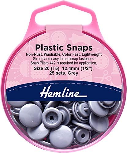 HEMLINE PLASTIC SNAPS SIZE: 12.4 MM 1/2" ; / 443-GREY