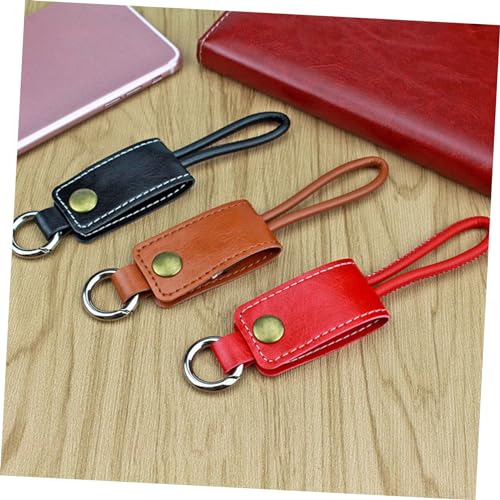 Quinta immagine HEMOTON 2pezzi Cavo Usb Type-c Pelle Con Portachiavi Cavo Di Ricarica Rapida e Sincronizzazione Dati Compatibile Con Dispositivi Colore Casuale