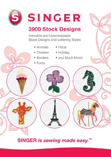 SINGER 3,900 Digitized Embroidery Designs, 21 Design Fonts, and 11 Lettering Styles