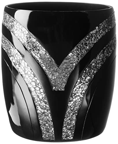 Popular Bath Sinatra Modern Bath Waste Basket Modern Classic Contemporary Decorative Beautiful Designs Bathroom Décor For Home Luxury Bath, Black Color #TOP28