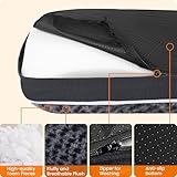 HMTOPE Orthopädisches Hundebett, Hundematte im Doppelstock-Design, Waschbar Hundekissen, Abnehmbar Hundekorb, 105 cm für Mittelgroße Hunde, Dunkelgrau