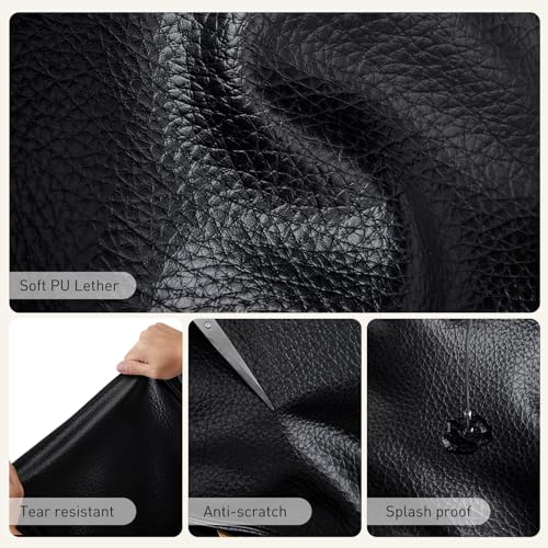 Image of PU Leather Tote Bag for Women Shoulder Bag Lightweight Travel Handbag for Daily Use, Work,Shopping (Black)