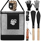 Solaradgy Mushroom Foraging Set, Foraging Kit with 1 Mesh Bags, 1 Foldable Knife, 1 pair of Gloves, 1 Sharpener, 2 Shovel Tools for Wild Mushroom Hunting, Outdoor Adventures