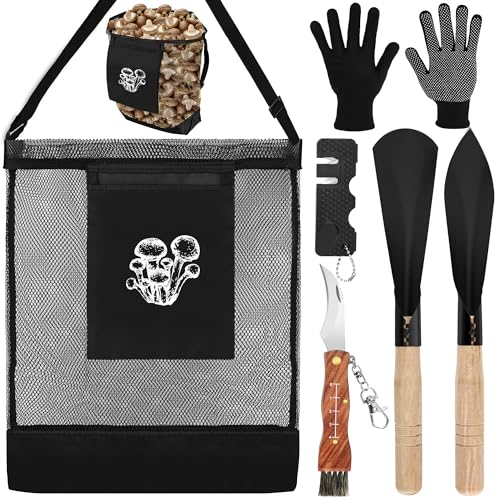 Mushroom Foraging Set, Foraging Kit with 1 Mesh Bags, 1 Foldable ...