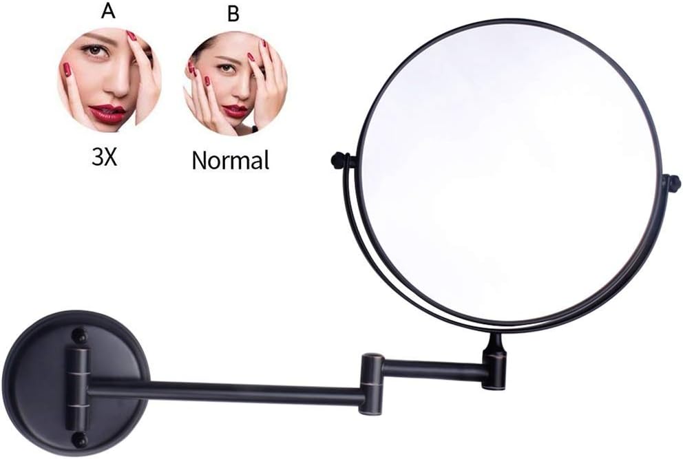 Bathroom Makeup Mirrors Wall Mounted Magnifying Sturdy Double Sided Adjustable Cosmetic Shaving Vanity Extendable Swivel(7X)