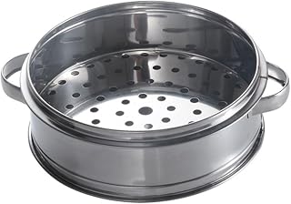 Homoyoyo Stainless Steel Stackable Insert 22cm for Dumplings - Fish - Vegetables & Chicken