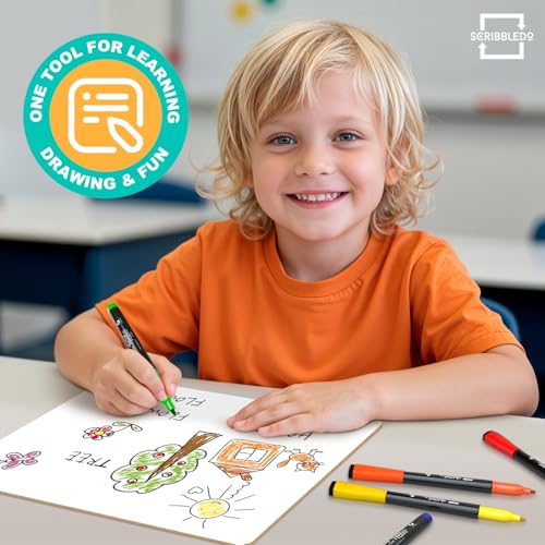 Scribbledo 3 Pack 9x12 Inch Small Dry Erase Boards, Mini Whiteboards Handheld Lapboards for Students, Home, Office, and Kitchen Use Dry Erase Board - Image 4