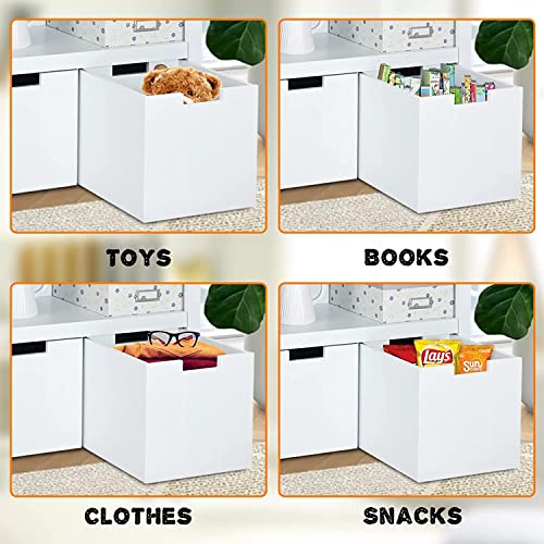 Kinsuite 3 Drawers Kids Toy Storage Cabinet - Kids Bookcase With 12 Hidden Wheels, Multifunctional Floor Storage Chest With Large Storage Shelf, Cabinets & Shelves For Playroom Storage, White #TOP4