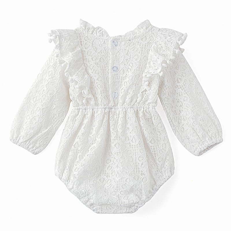 Simplee kids Baby Girls Rompers Long Sleeve Pompoms Infant Toddler Jumpsuit for Spring Fall Winter2