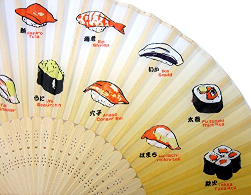 Abanico de seda sushi 504-728 complementos y accesorios de moda oriental 3