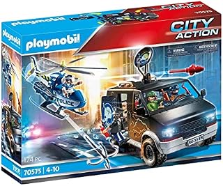 PLAYMOBIL 70575 Policyjny Helikopter: Pościg za Uciekającym Samochodem, od 4 Lat