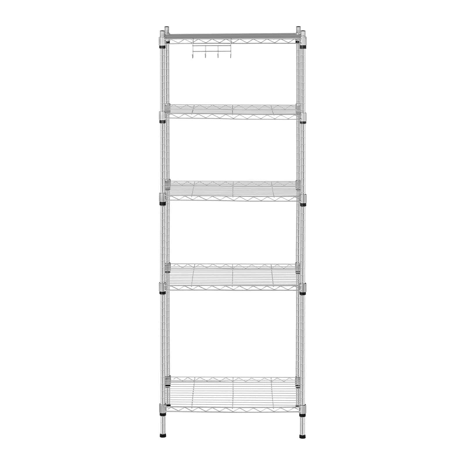 Royal Catering RCMR-1500P19 Mensola Metallica Modulabile (35x55x150 cm, 5 Ripiani Max 150 Kg, Resina Epoxica, Grigio)