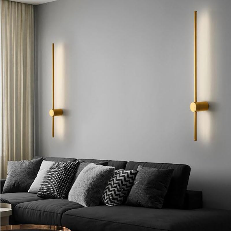 Lampada da Parete Moderna a LED Color Oro per Bagno - Rotante a 350°, Finitura a Specchio Spazzolato, Luce Bianca Calda, Elegante complemento d'arredo per bagni e Altri Ambienti (1