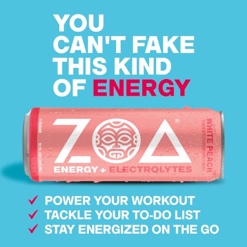 Image of ZOA Zero Sugar Energy Drink, Tropical Variety Pack, 12 Pack, 12 Fl Oz | With Electrolytes, Vitamins B and C, supporting hydration with 160 mg plant based caffeine from green tea and green coffee