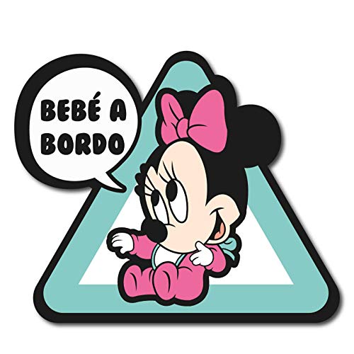 Bebé CUAC REVOLUTION Pegatina Bebe A Bordo Minnie Vinilo Impreso para Coche Pegado Interior