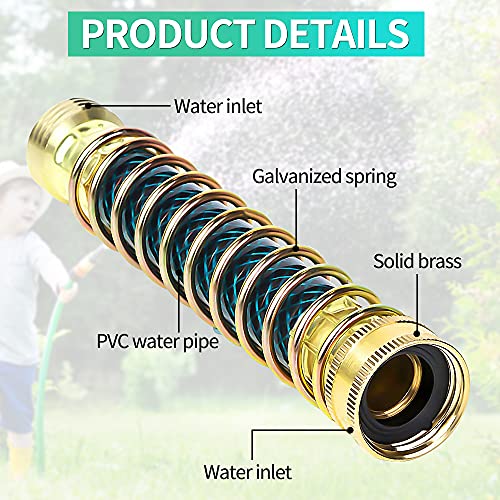 Klmnduo Garden Hose Splitter 2 Way Heavy Duty, 3/4" Water Splitter Y Way Connector 2 Valves Rubberized Grip With 2 Kink Free Faucet Extension Hose Protector 6 Rubber Washers #TOP5