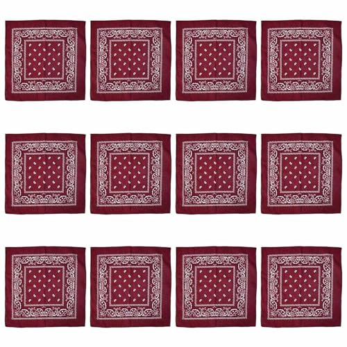 MEIBAOGE 12 pañuelos cuadrados grandes con estampado de flores de anacardo para la cabeza para actividades al aire libre