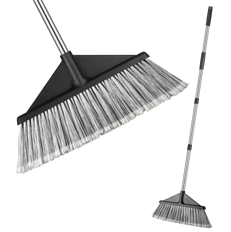 Best House 55" Long Handle Floor Cleaning Broom, Sweeping Brush for Outdoor Indoor Kitchen Lobby Office Sweeping Pet Dog Hair Rough Surface Garages (1Pc)