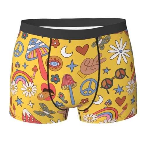 Wizfuyq Bunte Ananas Herren Unterwäsche Slips Atmungsaktive Stretch, peace, Small