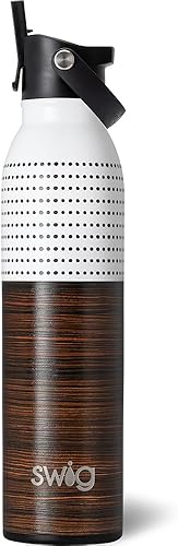 Swig Life Botella de agua aislada de 20 onzas, botella de agua de viaje con popote y tapa, botellas de agua aptas para portavasos, botella de agua