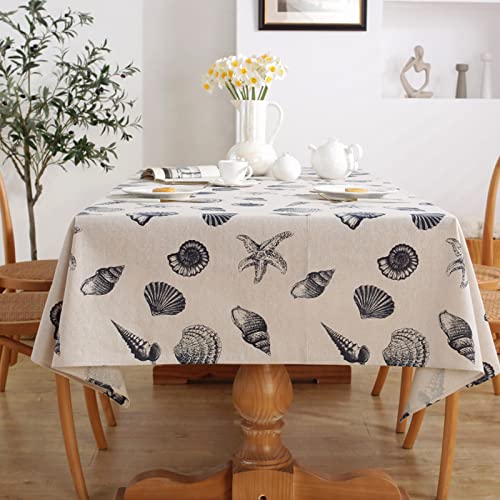 CFWL Mantel De Lino Y AlgodóN De Concha Rectangular De Tela De Fondo De Tiro Blanco Resinado Mantel Plastificado Blanco Mantel Plastico Blanco Manteles Individuales Plastico Beige 140*220Cm Cover