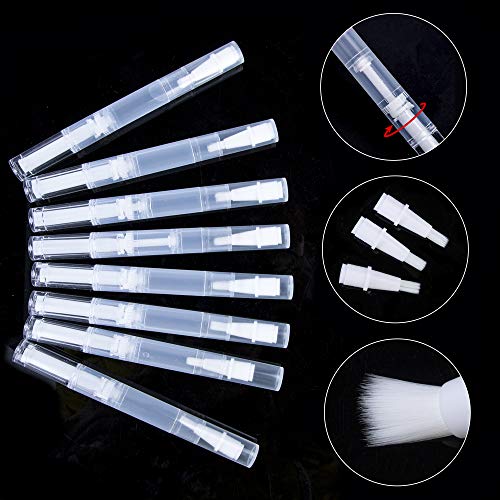 Leerer Nagelöl Stift Bürsten Applikator, 3ml Transparenter Drehstifte Lip Gloss Flasche Tube, Nachfüllbar Kosmetische Container, Twist Pen mit Pinsel für Wimpern Wachstum (12 Stück) – Bild 5