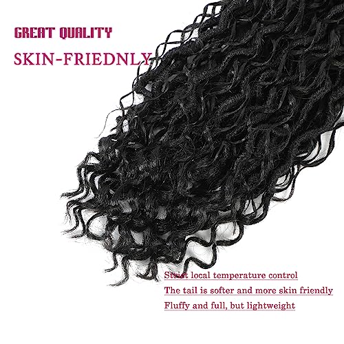 Image of 8 Packs Curly Faux Locs Crochet Hair, 14 Inch Goddess Locs Crochet Hair