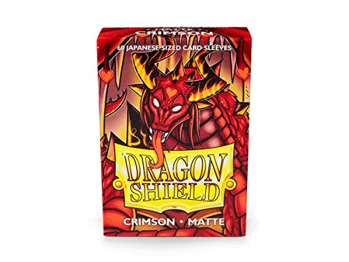 Image of 10 Packs Dragon Shield Matte Mini Japanese Crimson 60 ct Card Sleeves Display Case