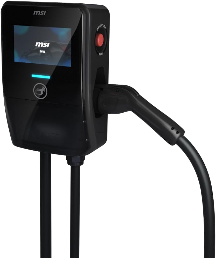 MSI EV Premium AC EV Charger with emergency stop button