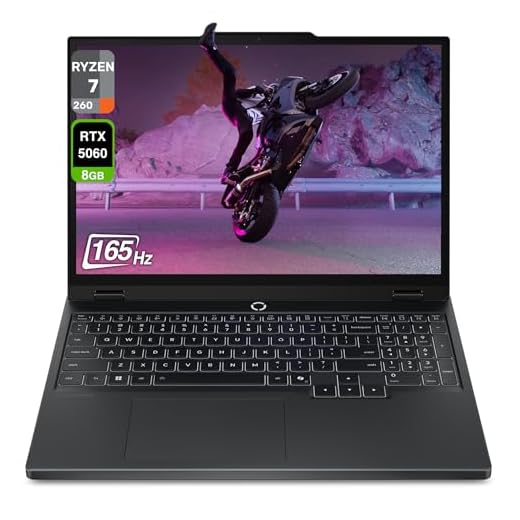 Lenovo Legion 5 Gen 10 Gaming Laptop, AMD Ryzen 7-260, 16 GB DDR5 RAM, 512 GB PCIe SSD, 15.1" WQXGA (2560x1600) Display, Nvidia G-Force RTX 5060, 24-Zone RGB Backlit Keyboard, W11 Home, Eclipse Black