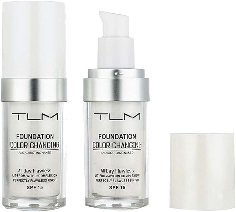 Vorname TLM Flawless Colour Changing Foundation Warm Skin Tone Foundation Makeup Base Nude Face Moisturizing Liquid Cover Concealer (A)