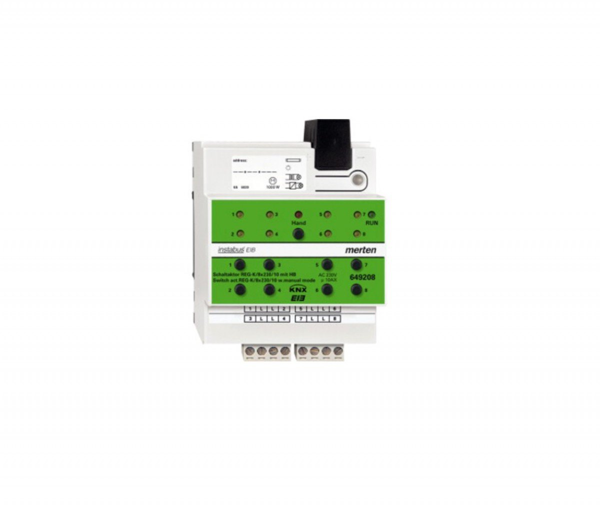 Actionneur de commutation domotique Merten 649208 entrée binaire REG-K/8 x 230/10 pour rail DIN