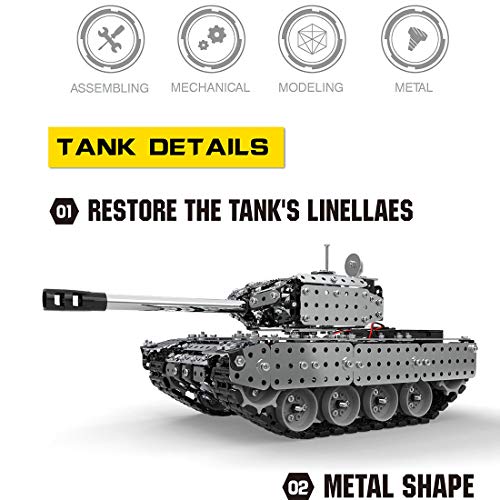 12che Panzer Spielzeug Set, 952 Stücke 1:16 Metall Panzer Ferngesteuert, Panzer Modellbausatz für Kinder und Erwachsene – Bild 5