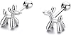 Dainty Animal Balloon Dog Stud Earrings | S925 Sterling Silver Simple Small Special Design 3D Balloon Dog Screw Back Stud Earrings Hypoallergenic Piercing Jewelry for Women
