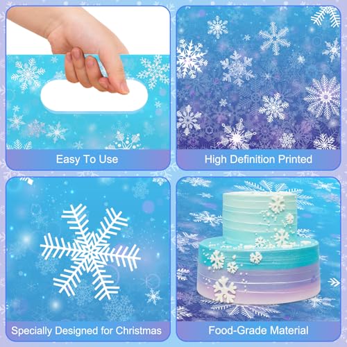 50 Pcs Winter Snowflake Plastic Bags