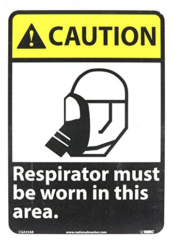 Panneau d'avertissement port du masque respiratoire pour zone industrielle NMC CGA33AB