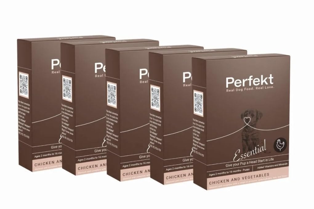 Perfekt Essential Puppy Chicken and Vegetables | Minimum 58% Chicken | Fresh Dog Food | Complete Meal or Topper | for Puppies | 300 gm x 5 pc (B0CP7H8HPS) Amazon Price History, Amazon Price Tracker