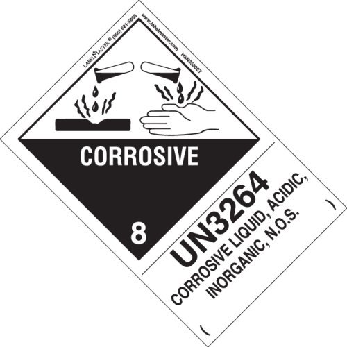 Labelmaster HSN3500ET UN3264 Corrosive Liquid, Acidic, N.O.S