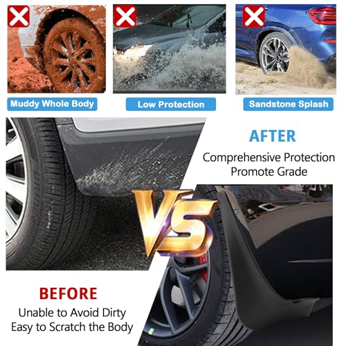 Image of Ruiya 2018-2023 Model 3 Mud Flaps Splash Guards for Tesla Model 3 Accessories No Drilling /Tape Mudflaps Wheel Liner Fenders Compatible with 2018 2019 2020 2021 2022 2023 Tesla Model 3