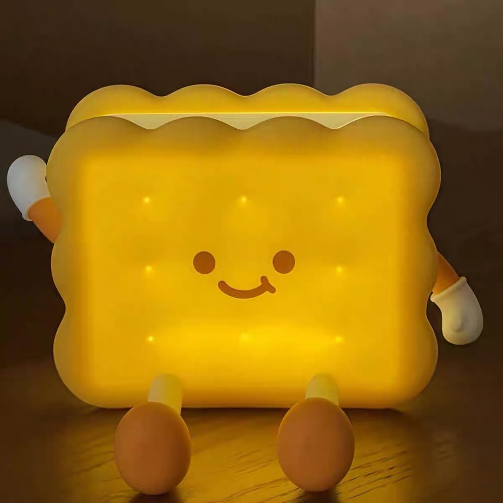Bonita luz nocturna para niños, bonita lámpara de silicona para bebé, luz regulable, lámpara de noche para guardería, luz nocturna recargable, lámpara de noche para lactancia materna (galleta)