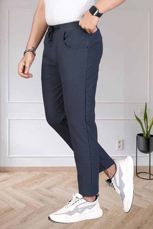Image of HOODMASTER Men's Polyester Blend Track Pant with Drawstring Classic Style Regular Fit Solid Pattern and Standard Length | Mens Casual Daily Use Track Pants | Soft Fabric Modern Casual Track Pant