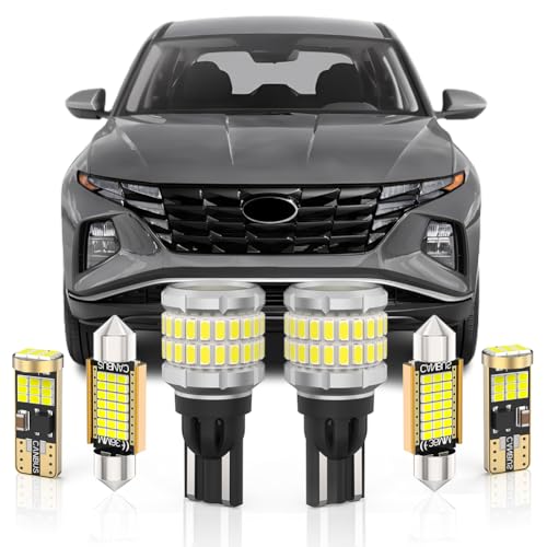 BMT xms LED Interior Light Kit Replacement for HYUNDAI Tucson TL NX4 2016-2023,6000K White for Halogen Replacement + 912 921 LED Bulb Reverse Light, 14 Pieces